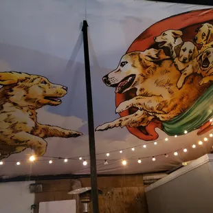 Canine version of Michelangelo's painting "The Creation of Adam."  :-)