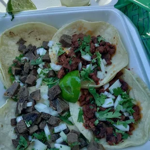 Lengua and Pastor Tacos. Meh