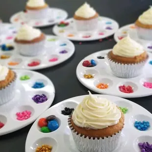 Art cupcakes come with every birthday party package!