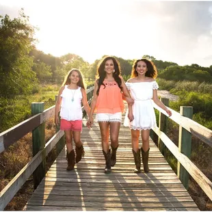 Mother Daughters at Sunset