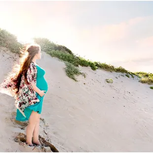 Maternity in the Dunes at Sunset