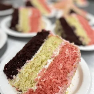 a slice of cake on a plate