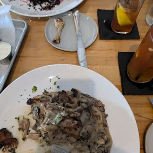 Had the Chicken Marsala yum!  Hubs had the Duck on Forbidden black rice with cherries and feta.  Yum!