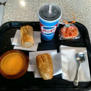 Lobster bisque, their GREAT bread with Italian dressing baked in, and sugar cookies. Too bad they have Pepsi products, but food makes up.
