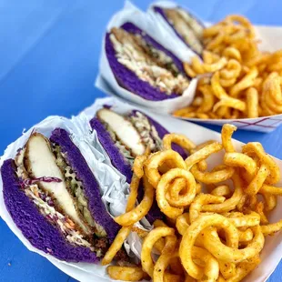 Chicken sandwich and fish sandwich