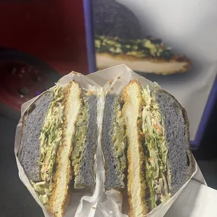 taro bread chicken katsu sandwich