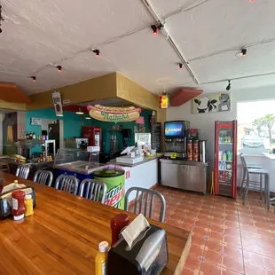 a view of the inside of a restaurant