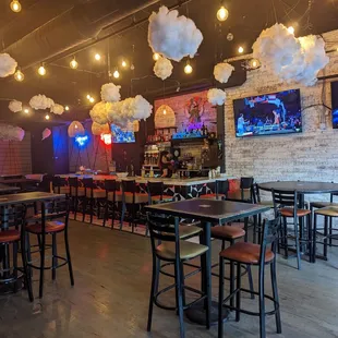 a restaurant with tables and chairs