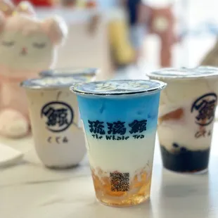 The Whale Crystal (Coconut Milk), Taro Fresh Milk/Milk Tea and Jasmine Tea Crystal (Coconut Milk)