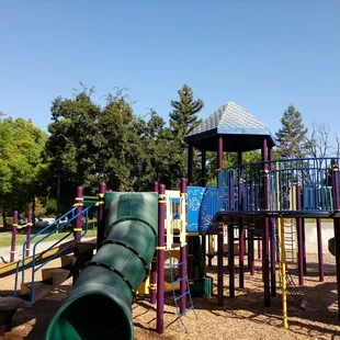 930am in the summer, not much shade. None on the swings
