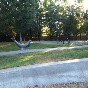 Swing area with two baby seats and two regular swings