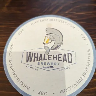 the logo on the coaster