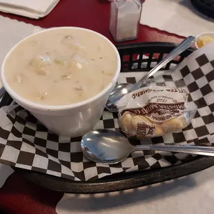 Bowl of New England clam chowda $5.99