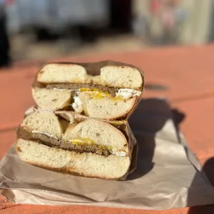 Lamb Breakfast Bagel Sammie