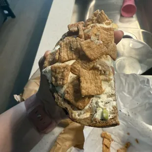 Onion on my Cinnamon Toast Crunch bagel