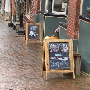 Outside of restaurant.