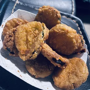 Fried pickles, not my first choice but gets the job done