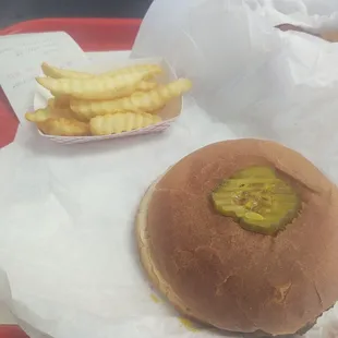 What a cheese burger and fries...