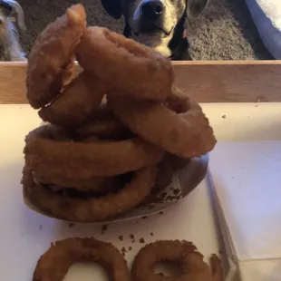 Regular Onion Rings and No she didn't get any