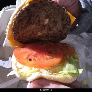 Excellent Cheeseburger - large and tasty.