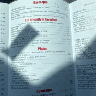menu