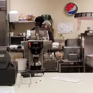 Behind the counter