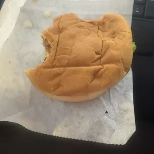 CHEESEBURGER half eaten lol