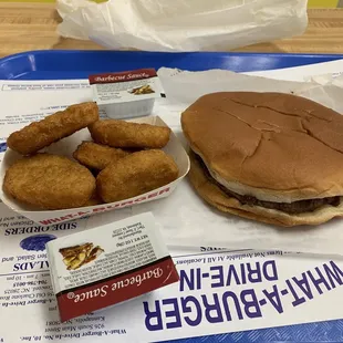 What-a-burger and chicken nuggets.