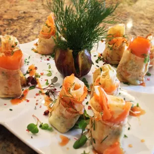 Catering Menu:  Smoked Salmon Canapes Appetizer - Call now to book your next catering event: 949.276.4884