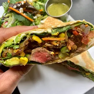 Love Gyro ? here's our version, marinated filet, avocado roasted corn, spinach with cilantro habanero sauce.
