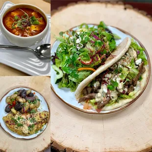 Rustic Tuscan Vegetable Soup, Mediterranean Gyro