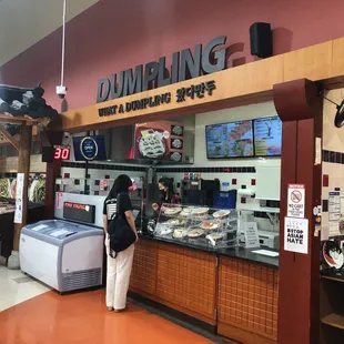 Foodstand at the H-Mart food court.