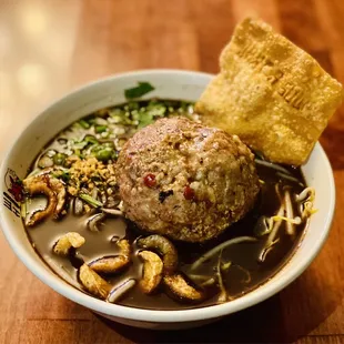 Pork ball boat noodle soup