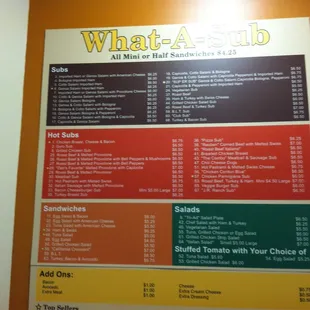 60 plus item menu