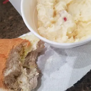 Just a tuna sub with some potato salad, picture does the flavor and service no justice!!