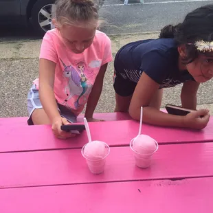 Kiddies with their cotton candy water ice