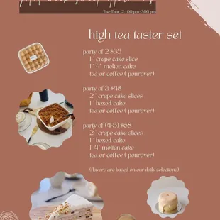 Tuesday to Wednesday High Tea Set!