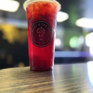 a cup of tea on a table