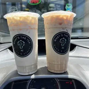 Lavender Green milktea and the Coconut caramel black milktea. Both yum! No complaints :)