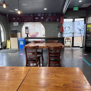 Nice tables and seating area