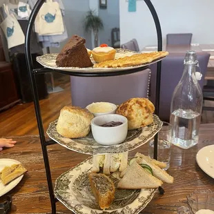 Afternoon tea, with scones and cream added