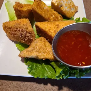 Fried tofu appetizer.