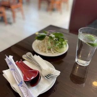 Veggies and aromatics that come on the side when ordering Pho