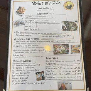 Lunch menu