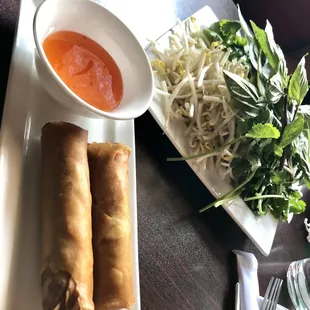 Spring rolls: veggie and veggies for pho' nice plate!