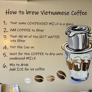 How to brew Vietnamese Coffee info