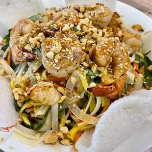 Green papaya, mango, and apple salad w/ grilled shrimp (29. Goi Tao, Xoai, Du Du Tom Nuong)