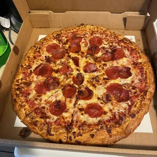 Large 2 topping: pepperoni and bacon