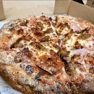 Meat mixer minus ground beef + butter garlic Parmesan crust