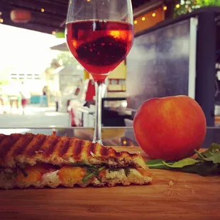 drink, grilled fish